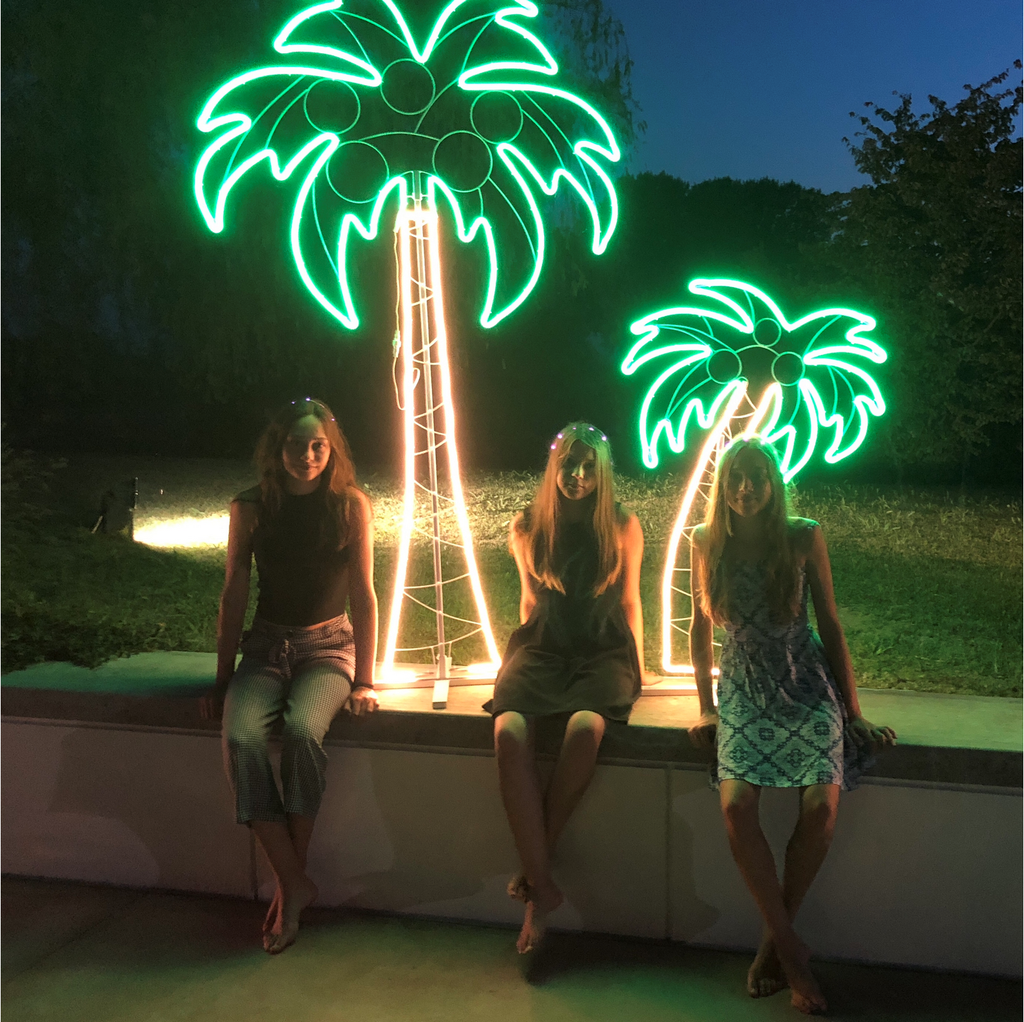 Neon bifacciale 120xH200 cm bianco e verde
