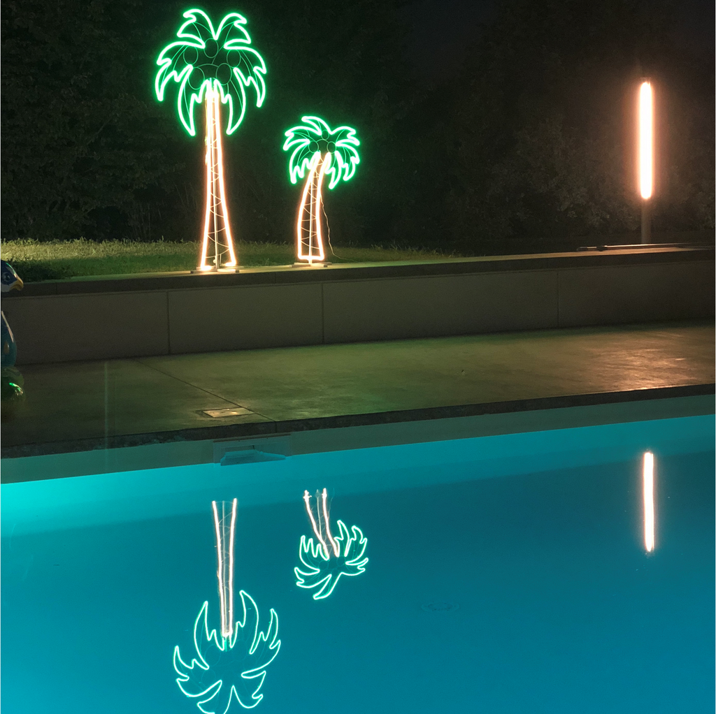 Neon bifacciale 120xH200 cm bianco e verde