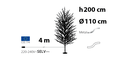 Albero rami bianco 110x200 cm con led