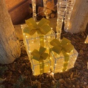 Set 3 pacchi regalo 3D H25x20x15cm 120 LED