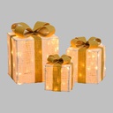 Set 3 pacchi regalo 3D H25x20x15cm 120 LED