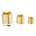 Set 3 pacchi regalo 3D H25x20x15cm 120 LED