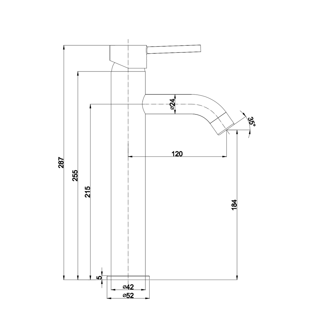 Rubinetto miscelatore alto cromato lavabo