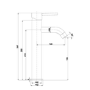 Rubinetto miscelatore alto cromato lavabo