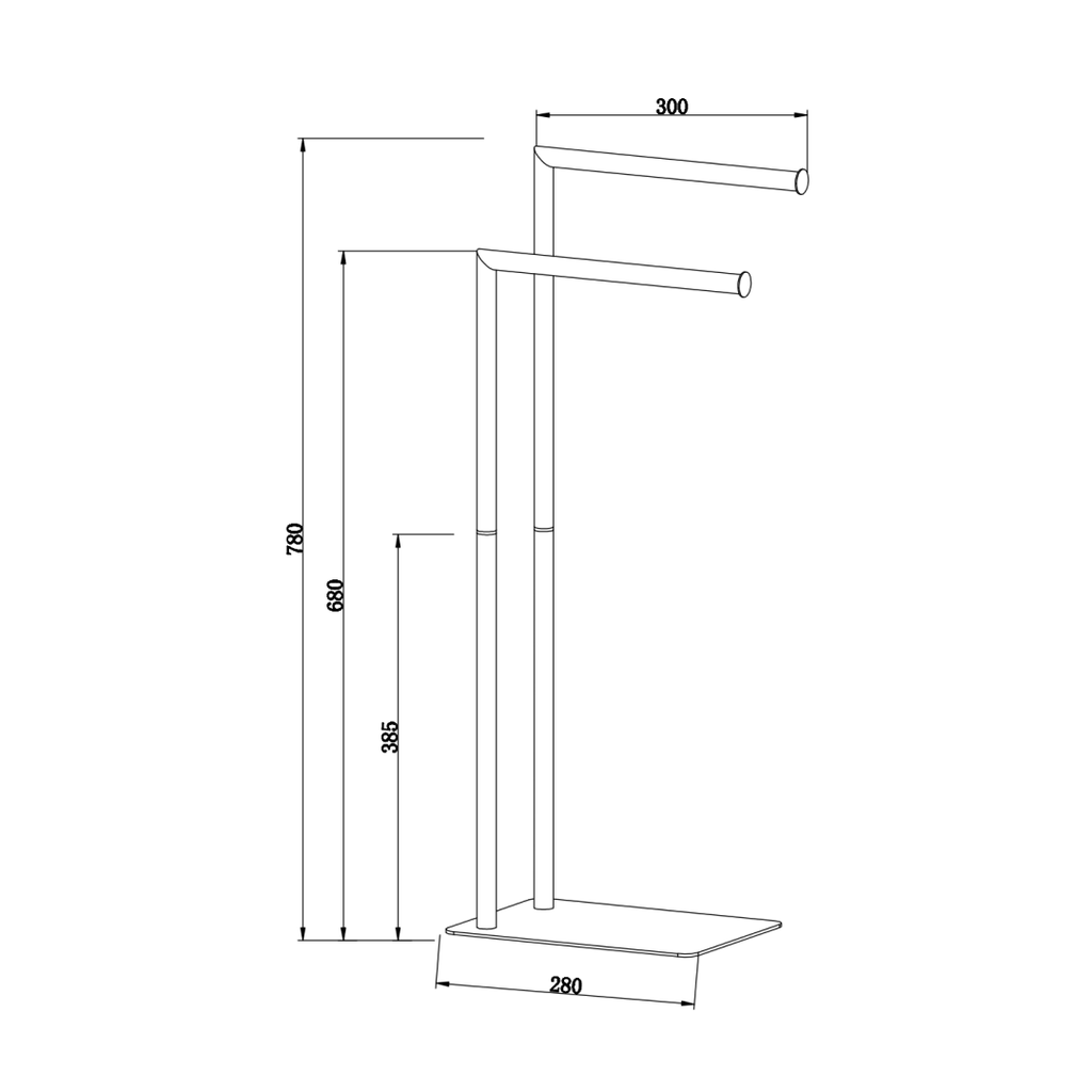 Porta 2 salviette cromato rettangolare