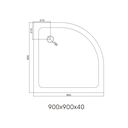 Piatto doccia semicircolare 90x90 cm acrilico