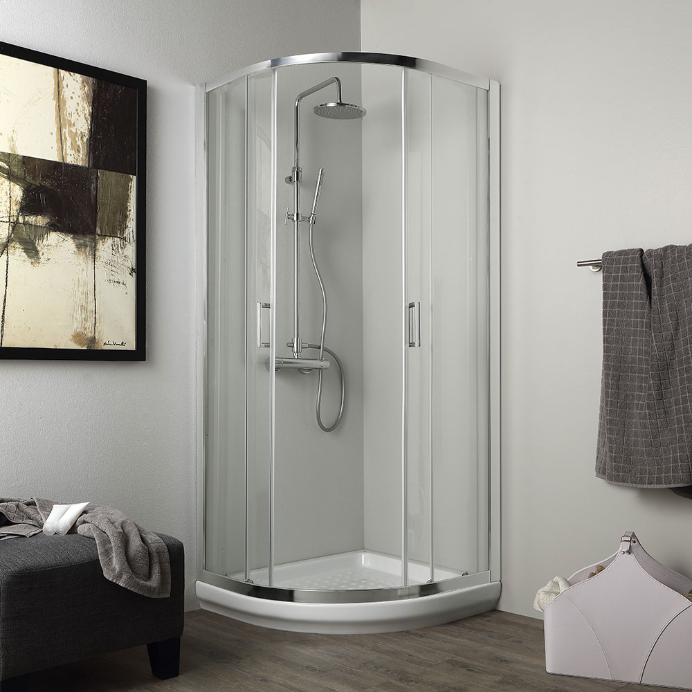 Box doccia semicircolare 80x80 cm trasparente