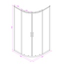Box doccia semicircolare 80x80 cm trasparente