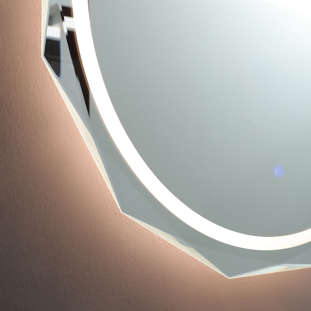 Specchio rotondo sfaccettato 75cm