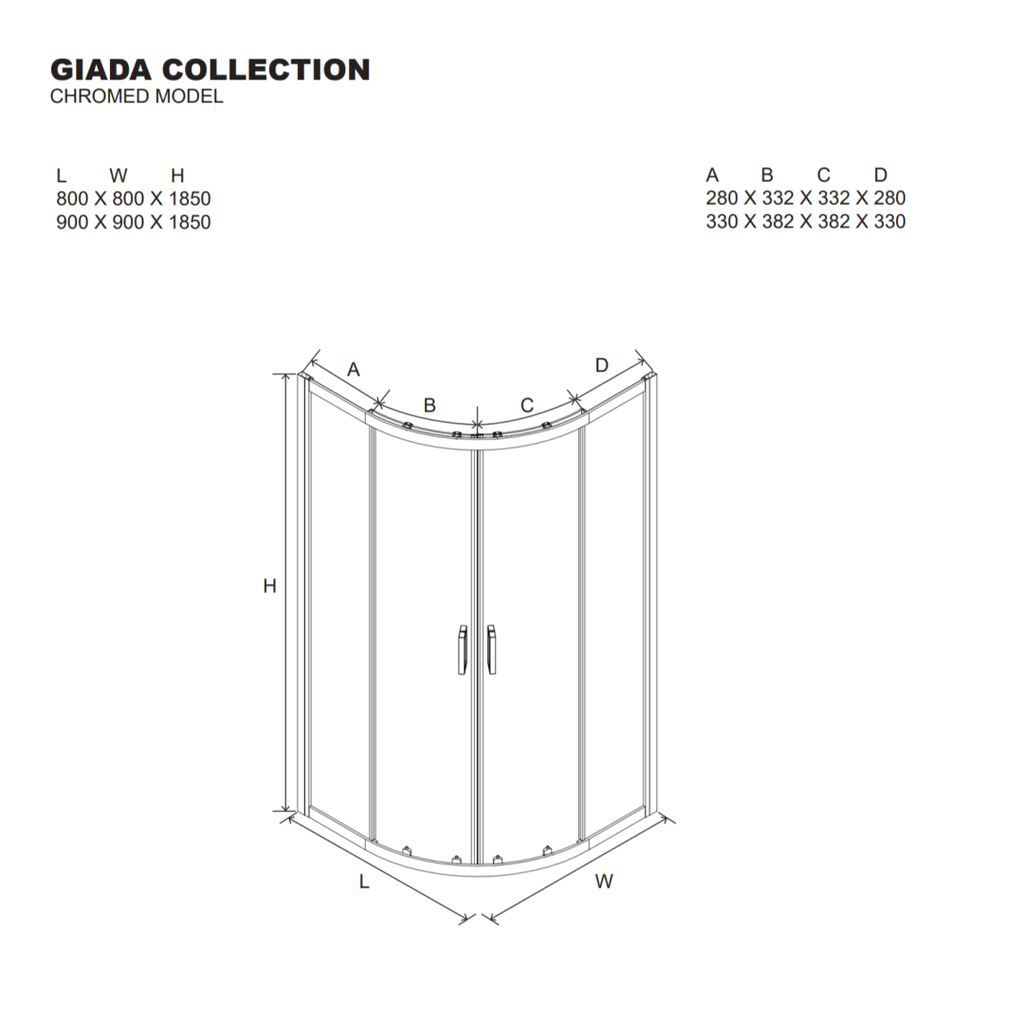 Box doccia semicircolare 80x80 cristallo trasparente