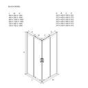 Box doccia 80x80x190 cm profilo nero opaco