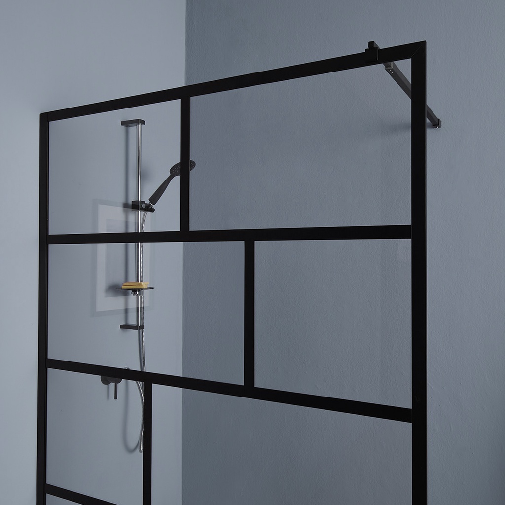 Parete doccia walk in 90 cm nera