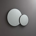 Specchio rotondo con bordo nero e led