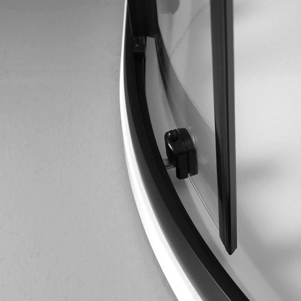 Box doccia semicircolare 90x90 cm nero opaco