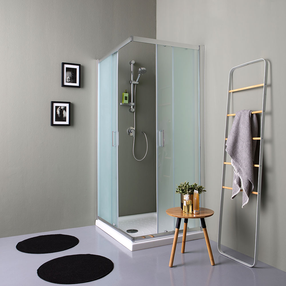 Cabina doccia rettangolare 100x80 satinata