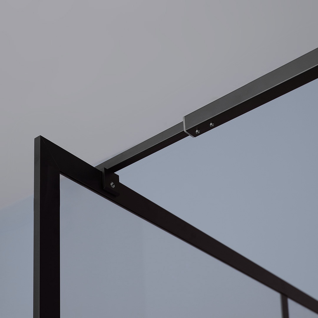 Box doccia walk in 110 cm cristallo trasparente telaio nero