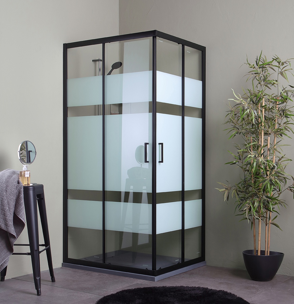 Box doccia 80x120 telaio nero opaco