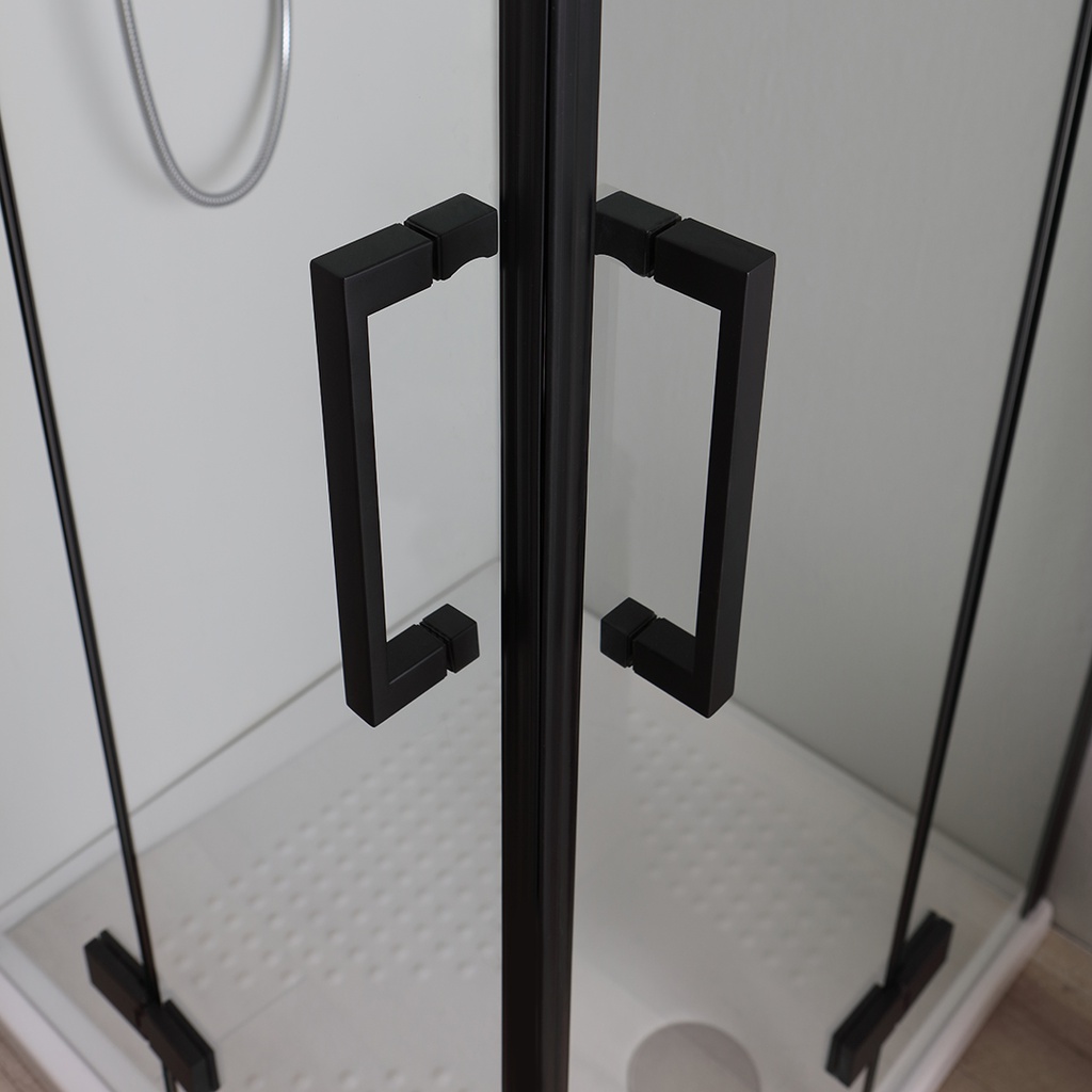 Box doccia nero opaco 70x70 con ante battenti