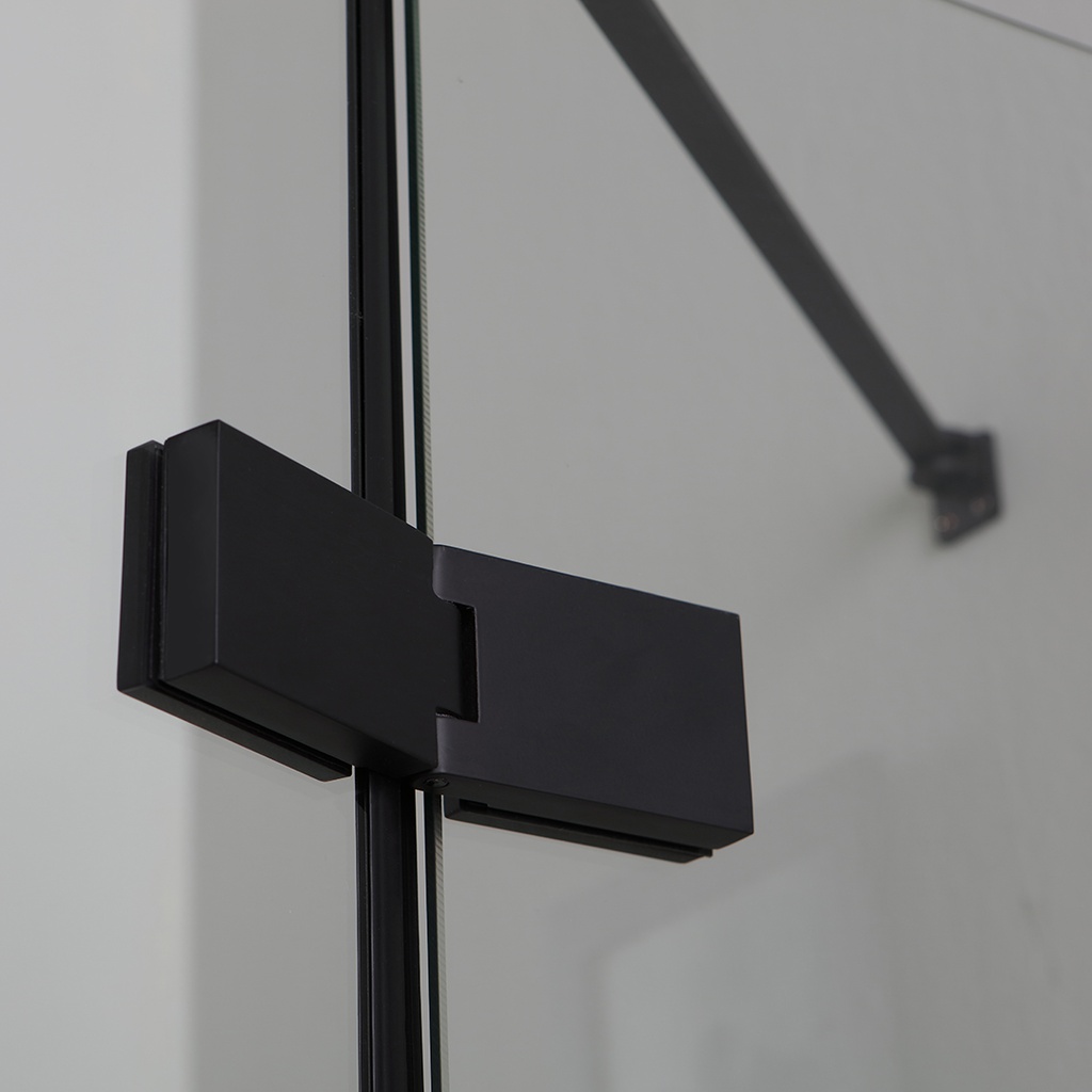 Box doccia nero opaco 70x70 con ante battenti