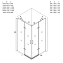 Box doccia nero opaco 70x70 con ante battenti