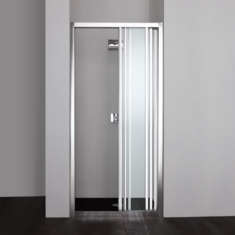 Porta doccia nicchia 80 cm tre ante trasparenti