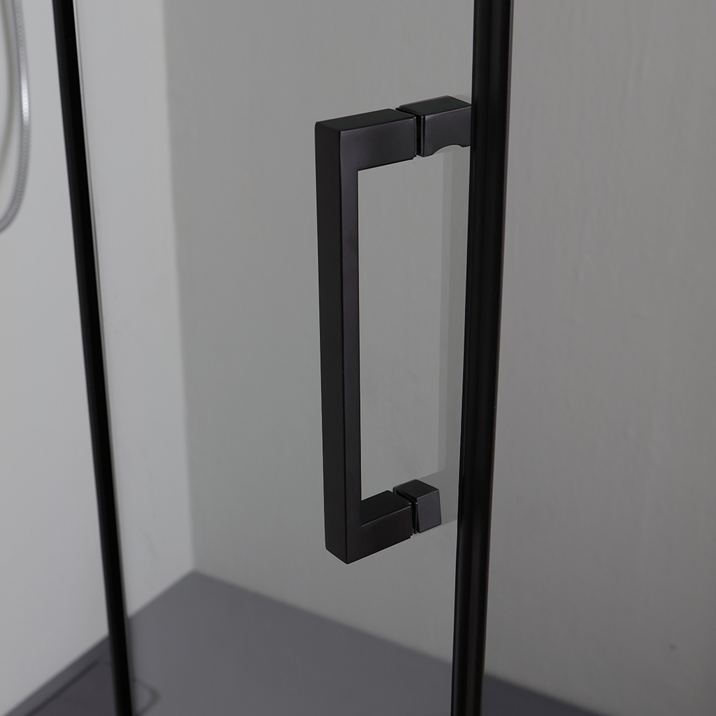 Cabina doccia nera 90x70 vetro trasparente