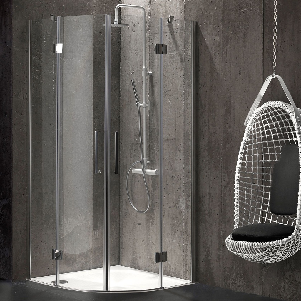 Box doccia semicircolare 80x80 in cristallo