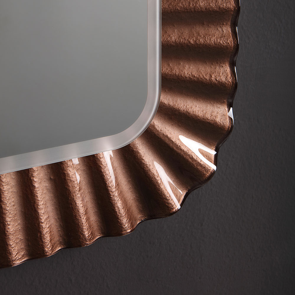 Specchio a led bronzo 94x68 cm