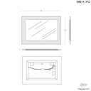 Cornice rettangolare in vetro fuso 98x70