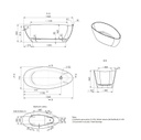 Vasca da bagno freestanding grigia moderna