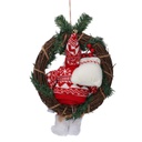 Babbo natale tessuto su ghirlanda rossocmø35