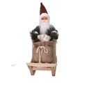 Babbo natale tessuto con slitta verde cm33x12h30