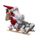 Babbo natale tessuto su slitta grigio rosso cm33x12h30