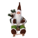 Babbo natale tessuto su slitta verde cm33x12h30