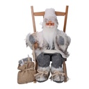 Babbo natale tessuto su sedia grigio cm23x22,5h30