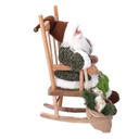 Babbo natale tessuto su sedia verde cm30