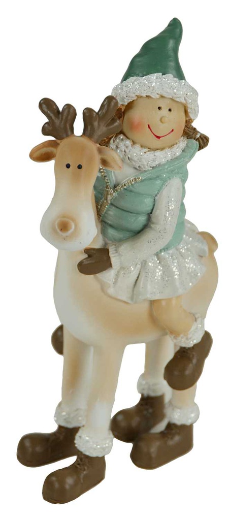 Bambina su renna nco-6002 cm. 10,5 x 8 h 19,5