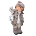 Bambino resina con lanterna beige cm30x21h51