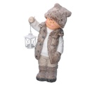 Bambino resina con lanterna beige cm30x21h51