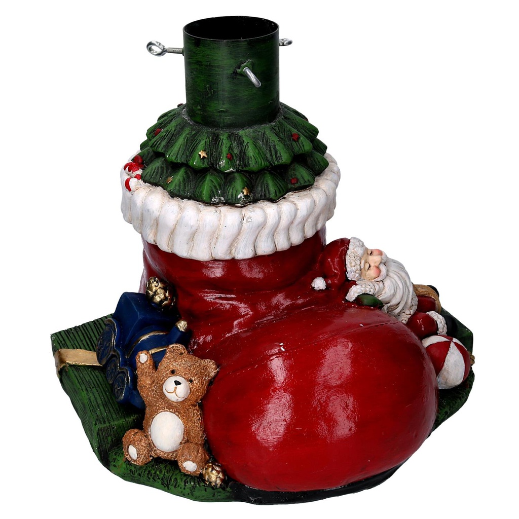 Base albero resina babbo natale rosso cm 36x38h38