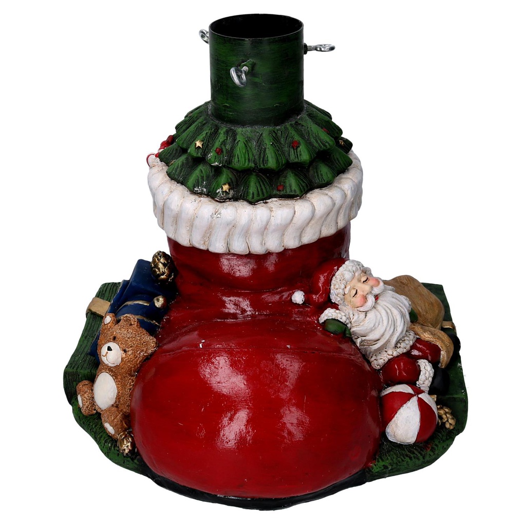 Base albero resina babbo natale rosso cm 36x38h38