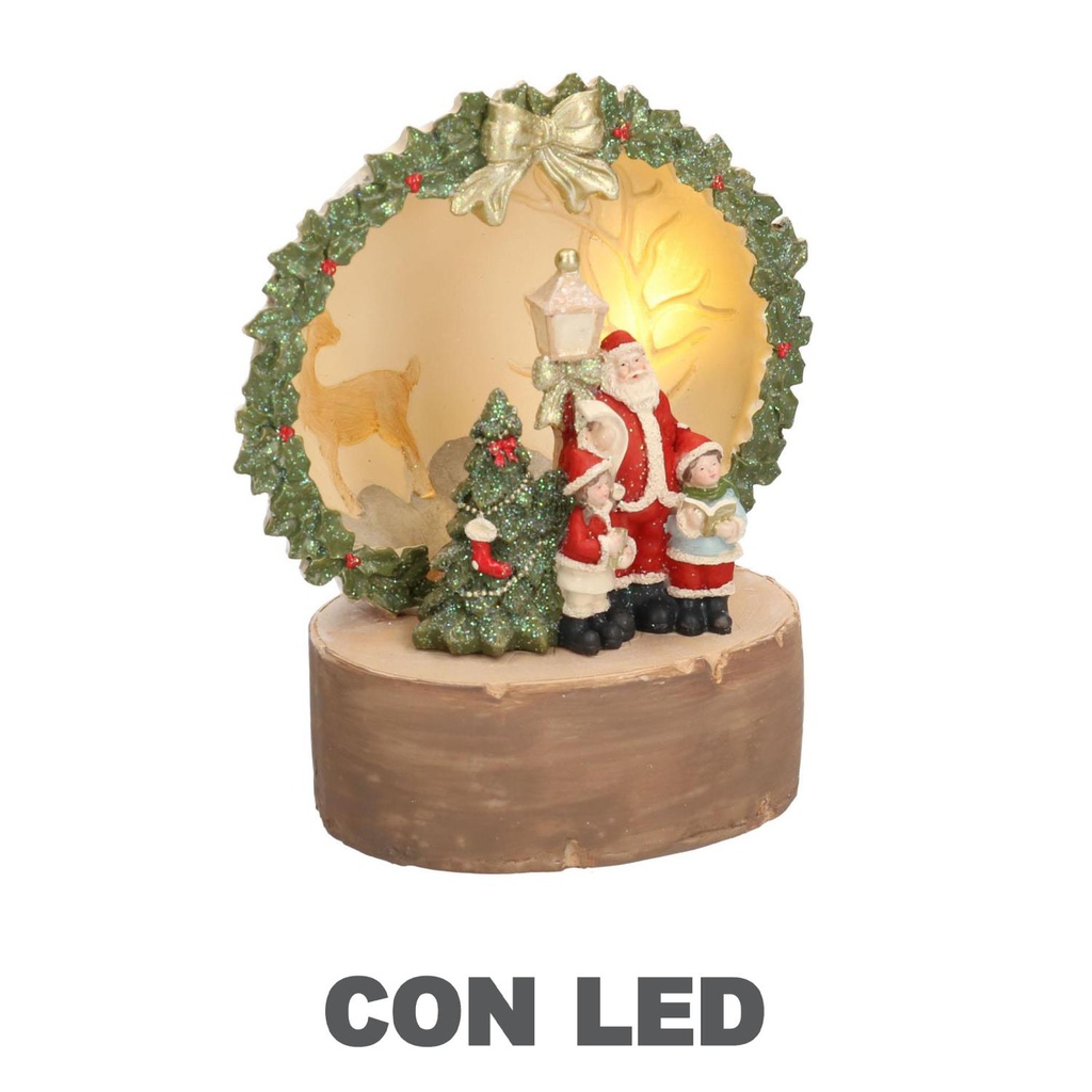 Babbo natale resina Led cm15x12h17