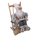 Babbo natale tessuto su sedia grigio cm23x22,5h30