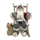 Babbo natale tessuto su sedia grigio rosso cm23x22,5h30