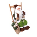 Babbo natale tessuto su sedia verde cm30