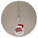 Base albero tessuto babbo natale beige cm ø70