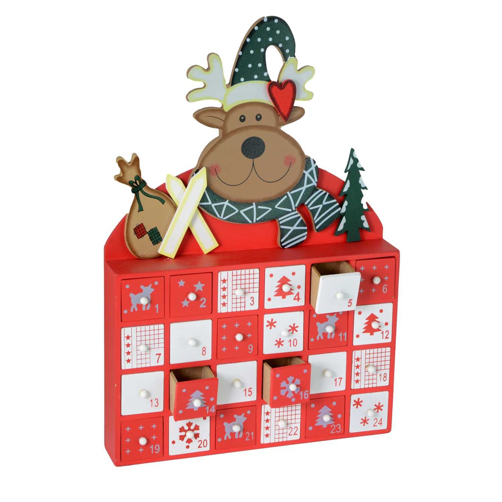 Calendario legno con renna cm27x4h40