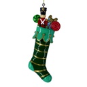 Calza resina con regali verde cm6x4x16