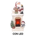 Camino led resina babbo natale bianco cm27,5x23h51