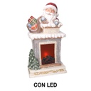 Camino led resina babbo natale grigio cm31,5x23h56